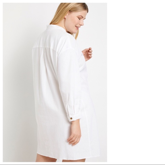 Eloquii Mock Neck Tortoise Button Detail Dress - Picture 3 of 4